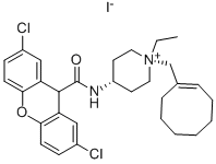 2,7-dichloro-N-[1-(cycloocten-1-ylmethyl)-1-ethylpiperidin-1-ium-4-yl]-9H-xanthene-9-carboxamide