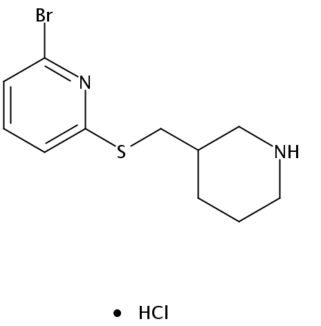 2-Bromo-6-((piperidin-3-ylmethyl)thio)pyridine hydrochloride
