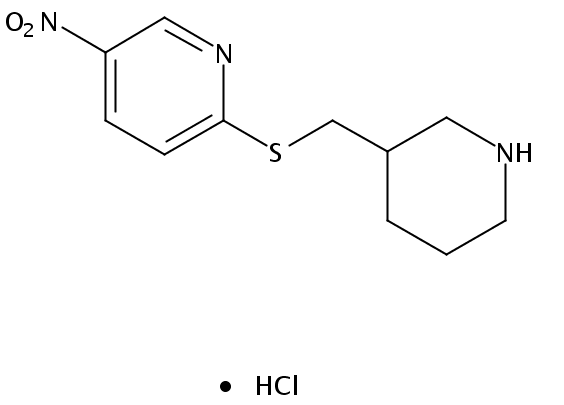 5-Nitro-2-((piperidin-3-ylmethyl)thio)pyridine hydrochloride