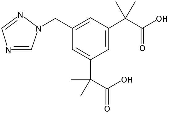 Anastrozole Impurity (alfa1 , alfa1, alfa3, alfa3-Tetramethyl-5-(1H-1,2,4-triazol-1-ylmethyl)-1,3-Benzenediacetic acid)