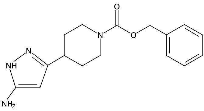 • 1-Piperidinecarboxylic acid, 4-(5-amino-1H-pyrazol-3-yl)-, phenylmethyl ester