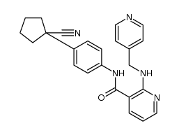 3-​Pyridinecarboxamide, N-​[4-​(1-​cyanocyclopentyl)​phenyl]​-​2-​[(4-​pyridinylmethyl)​amino]​-