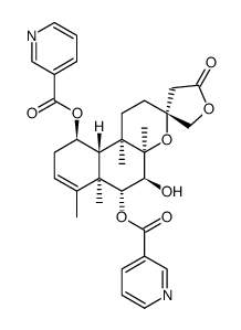 (3R,4aR,5S,6R,6aR,10R,10aS,10bR)-5-hydroxy-4a,6a,7,10b-tetramethyl-5'-oxo-1,2,4a,4',5,5',6,6a,9,10,10a,10b-dodecahydro-2'H-spiro[benzo[f]chromene-3,3'-furan]-6,10-diyl dinicotinate