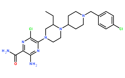 3-氨基-6-氯-5-[(3S)-4-[1-[(4-氯苯基)甲基]-4-哌啶基]-3-乙基-1-哌嗪基]-2-哌嗪甲酰胺