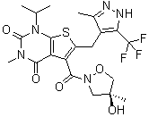 5-[[(4S)-4-羟基-4-甲基-2-异恶唑烷基]羰基]-3-甲基-1-异丙基-6-[[3-甲基-5-(三氟甲基)-1H-吡唑-4-基]甲基]-噻吩并[2,3-d]嘧啶-2,4(1H,3H)-二酮