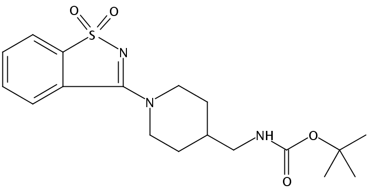 tert-Butyl ((1-(1,1-dioxidobenzo[d]isothiazol-3-yl)piperidin-4-yl)methyl)carbamate