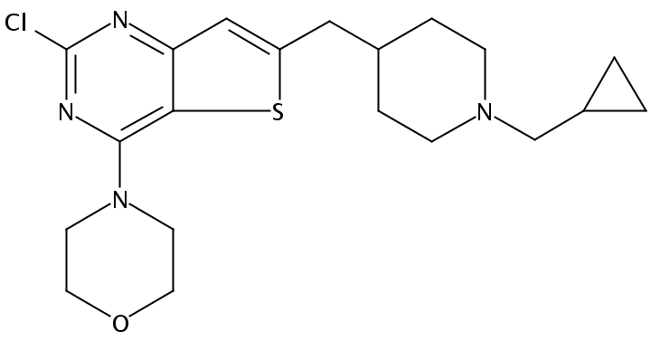4-(2-Chloro-6-((1-(cyclopropylmethyl)piperidin-4-yl)methyl)thieno[3,2-d]pyrimidin-4-yl)morpholine