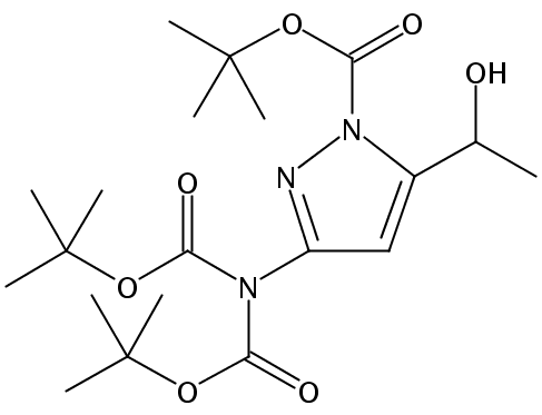 tert-Butyl 3-((di-tert-butoxycarbonyl)amino)-5-(1-hydroxyethyl)-1H-pyrazole-1-carboxylate