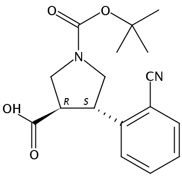 (3R,4S)-1-(tert-Butoxycarbonyl)-4-(2-cyanophenyl)pyrrolidine-3-carboxylic acid