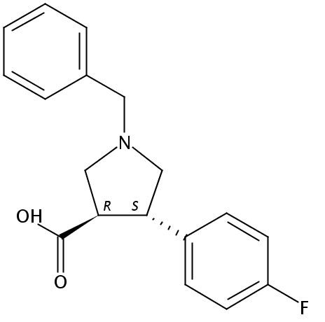 (3R,4S)-1-Benzyl-4-(4-fluorophenyl)pyrrolidine-3-carboxylic acid