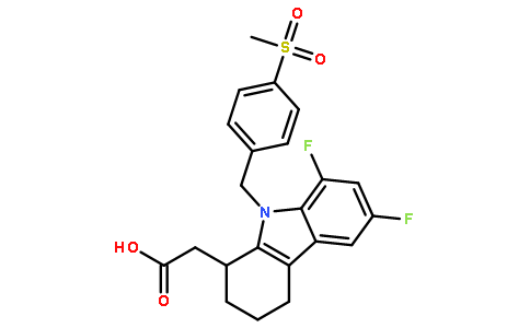 (-)-6-8-二氟-2,3,4,9-四氢-9-[[4-(甲基磺酰基)苯基]甲基]-1H-咔唑-1-乙酸