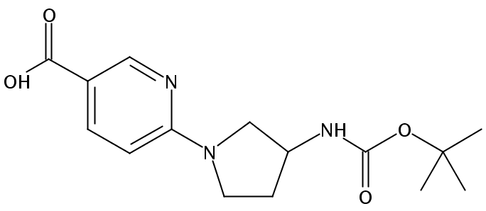 • 3-Pyridinecarboxylic acid, 6-[3-[[(1,1-dimethylethoxy)carbonyl]amino]-1-pyrrolidinyl]-