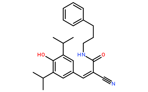 (E)-2-氰基-3-(4-羟基-3,5-二异丙基苯基)-n-(3-苯基丙基)丙烯酰胺
