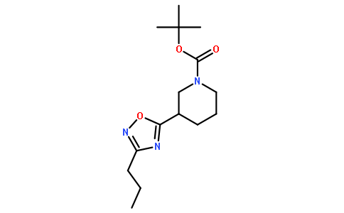 2-Methyl-2-propanyl 3-(3-propyl-1,2,4-oxadiazol-5-yl)-1-piperidin ecarboxylate