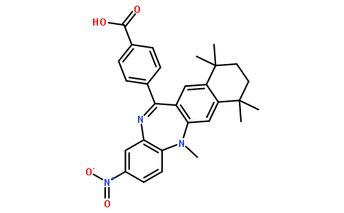 4-(5,7,7,10,10-Pentamethyl-2-nitro-7,8,9,10-tetrahydro-5H-benzo[b ]naphtho[2,3-e][1,4]diazepin-12-yl)benzoic acid