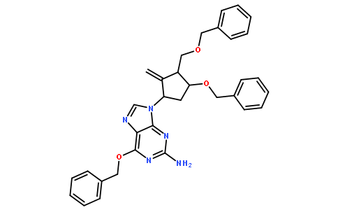 6-苄氧基-9-[(1S,3R,4S)-2-亚甲基-4-苄氧基-3-苄氧基甲基环戊基]-9H-嘌呤-2-胺