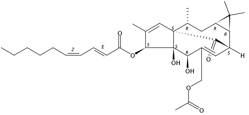 3-O-(2'E,4'Z-癸二烯酰基)-20-O-乙酰巨大戟二萜醇
