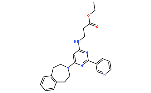 Ethyl N-[2-(3-pyridinyl)-6-(1,2,4,5-tetrahydro-3H-3-benzazepin-3- yl)-4-pyrimidinyl]-β-alaninate