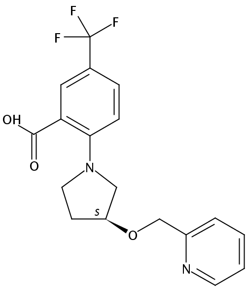 (S)-2-(3-(PYRIDIN-2-YLMETHOXY)PYRROLIDIN-1-YL)-5-(TRIFLUOROMETHYL)BENZOIC ACID. HCL