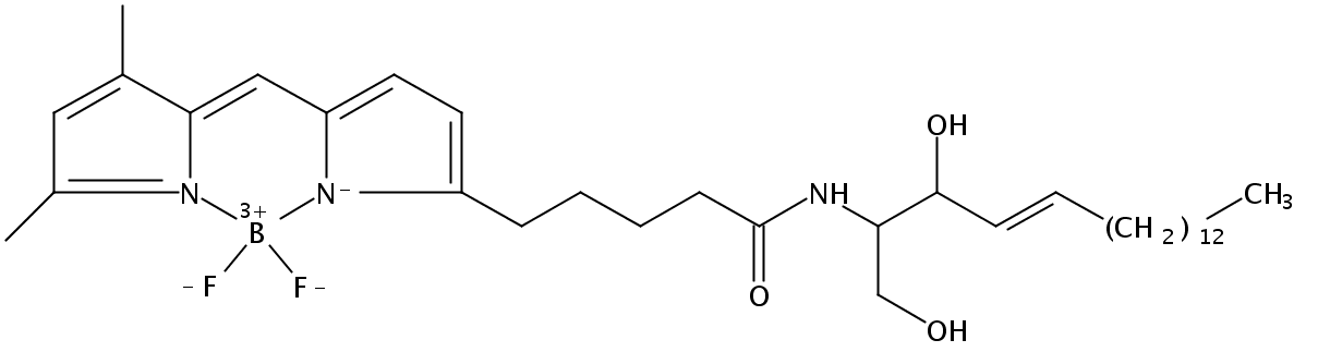 EverFluor Fl C<sub>5</sub>-Ceramide [N-(4,4-Difluoro-5,7-Dimethyl-4-Bora-3a,4a-Diaza-s-Indacene-3-Pentanoyl)Sphingosine], BODIPY<sup>®</sup> FL C<sub>5</sub>-Ceramide, TM of Molecular Probes