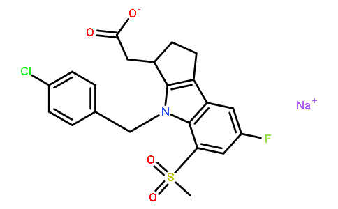 Sodium [(3R)-4-(4-chlorobenzyl)-7-fluoro-5-(methylsulfonyl)-1,2,3 ,4-tetrahydrocyclopenta[b]indol-3-yl]acetate