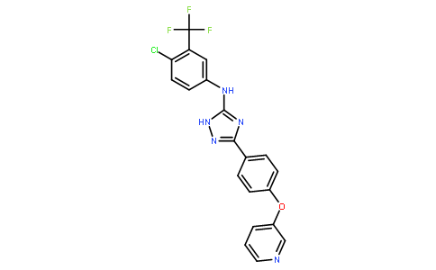 N-(4-氯-3-(三氟甲基)苯基)-3-(4-(吡啶-3-基氧基)苯基)-1H-1,2,4-噻唑-5-胺