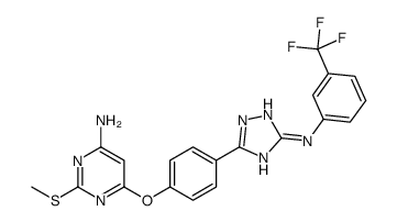 2-methylsulfanyl-6-[4-[5-[3-(trifluoromethyl)anilino]-1H-1,2,4-tr iazol-3-yl]phenoxy]pyrimidin-4-amine