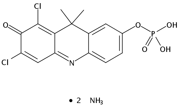 DDAO phosphate  [9H-(1,3-Dichloro-9,9-dimethylacridin-2-one-7-yl) phosphate, diammonium salt]