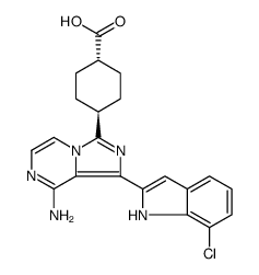 Cyclohexanecarboxylic acid, 4-[8-amino-1-(7-chloro-1H-indol-2-yl)imidazo[1,5-a]pyrazin-3-yl]-, trans