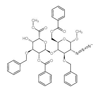 2-氮杂啶-4-O-[2-O-苯甲酰基-6-甲基-3-O-(苯基甲基)-α-L-碘吡喃]-2-脱氧-3-O-(苯基甲基)-a-D-吡喃葡萄糖苷-6-苯甲酸甲酯