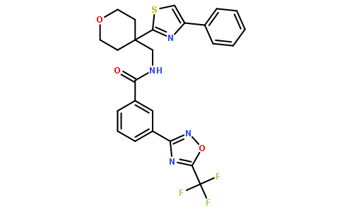 N-{[4-(4-Phenyl-1,3-thiazol-2-yl)tetrahydro-2H-pyran-4-yl]methyl} -3-[5-(trifluoromethyl)-1,2,4-oxadiazol-3-yl]benzamide