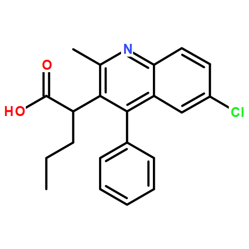 6-氯-2-甲基-4-苯基-alpha-丙基-3-喹啉乙酸