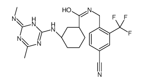 (1R,3S)-N-[[4-cyano-2-(trifluoromethyl)phenyl]methyl]-3-[[4-methyl-6-(methylamino)-1,3,5-triazin-2-yl]amino]cyclohexane-1-carboxamide