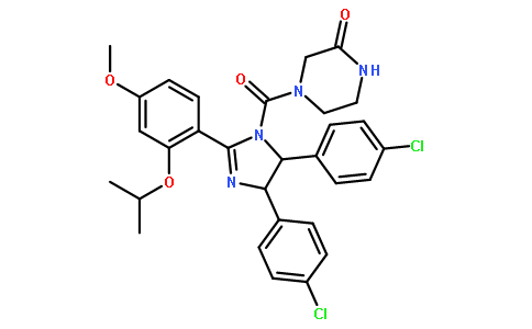 4-[[4,5-双(4-氯苯基)-4,5-二氢-2-[4-甲氧基-2-(1-甲基乙氧基)苯基]-1H-咪唑-1-基]羰基]-2-哌嗪酮