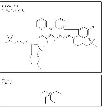 5-氯-2-[2-(3-[2-[5-氯-3,3-二甲基-1-(4-硫代丁基)-1,3-二氢-吲哚-2-亚基]-亚乙基]-2-二苯基氨基-环戊-1- 烯基)-乙烯基]-3,3-二甲基-1-(4-硫代丁基)-3H-吲哚鎓氢氧化物,内盐,三乙基铵盐
