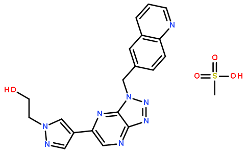 4-[1-(6-喹啉基甲基)-1H-1,2,3-三唑并[4,5-B]吡嗪-6-基]-1H-吡唑-1-乙醇甲磺酸盐