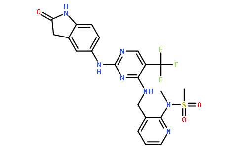 N-甲基-N-[3-[[[2-[(2-氧代-2,3-二氢-1H-吲哚-5-基)氨基]-5-三氟甲基嘧啶-4-基]氨基]甲基]吡啶-2-基]甲磺酰胺