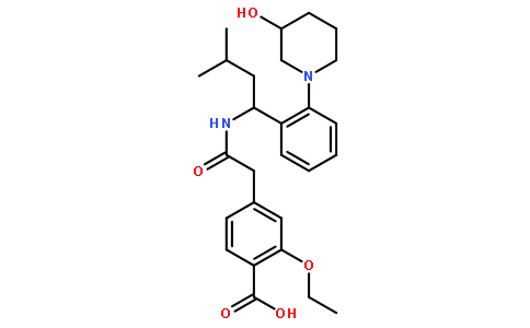 2-乙氧基-4-[2-[[1-[2-(3-羟基-1-哌啶基)苯基]-3-甲基丁基]氨基]-2-氧代乙基]苯甲酸