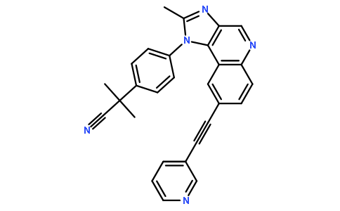 2-甲基-2-[4-[2-甲基-8-[(吡啶-3-基)乙炔基]咪唑并[4,5-C]喹啉-1-基]苯基]丙腈