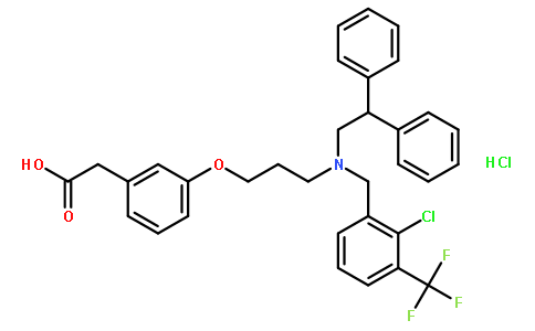 2-[3-[3-[[2-氯-3-(三氟甲基)苄基](2,2-二苯基乙基)氨基]丙氧基]苯基]乙酸盐酸盐