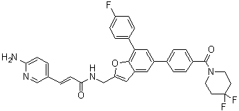 (2E)-3-(6-氨基-3-吡啶基)-N-[[5-[4-[(4,4-二氟-1-哌啶基)羰基]苯基]-7-(4-氟苯基)-2-苯并呋喃基]甲基]-2-丙烯酰胺