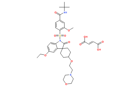 N-tert-Butyl-4-[5'-ethoxy-4-[2-(4-morpholinyl)ethoxy]-2'-oxospiro[cyclohexane-1,3'-indolin]-1'-ylsulfonyl]-3-methoxybenzamide fumarate