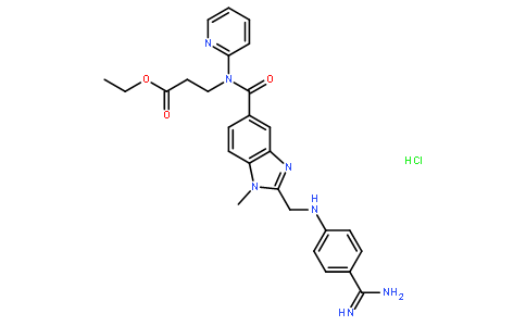 N-[[2-[[[4-(氨基亚氨基甲基)苯基]氨基]甲基]-1-甲基-1H-苯并咪唑-5-基]羰基]-n-(2-吡啶)-beta-丙氨酸乙酯盐酸盐