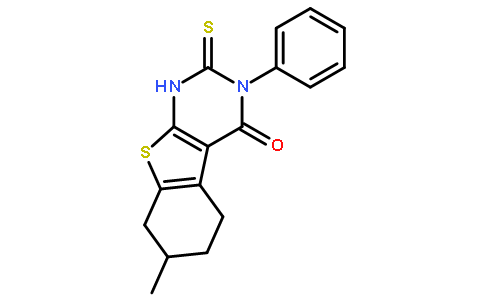 2-疏基-7-甲基-3-苯基-5,6,7,8-四氢-3H-苯并[4,5]噻吩并[2,3-d]嘧啶-4-酮