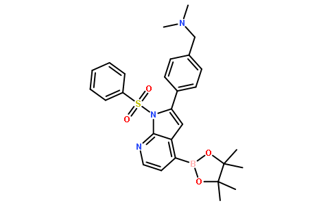 1-[4-[1-(benzenesulfonyl)-4-(4,4,5,5-tetramethyl-1,3,2-dioxaborolan-2-yl)pyrrolo[2,3-b]pyridin-2-yl]phenyl]-N,N-dimethylmethanamine