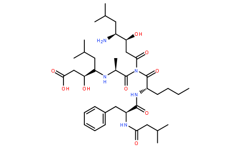 N-(3-甲基丁酰)-L-苯基丙氨酰-N-[(3S,4S)-4-氨基-3-羟基-6-甲基庚酰]-N-[(2S)-2-({1-[(1S)-2-羧基-1-羟基乙基]-3-甲基丁基}氨基)丙酰]-L-己氨酸酰胺