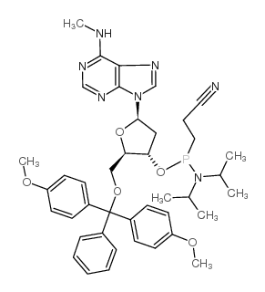 5'-O-[二(4-甲氧基苯基)苯基甲基]-2'-脱氧-N-甲基腺苷 3'-[2-氰基乙基二(异丙基)亚磷酰胺]