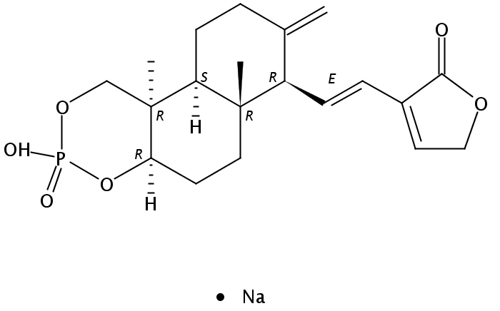 Sodium (4aR,6aR,7R,10aS,10bR)-6a,10b-dimethyl-8-methylene-7-((E)-2-(2-oxo-2,5-dihydrofuran-3-yl)vinyl)decahydro-1H-naphtho[2,1-d][1,3,2]dioxaphosphinin-3-olate 3-oxide