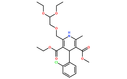 3-乙基-5-甲基-4-(2-氯苯基)-2-(2,2-二乙氧基乙基氧甲基)-6-甲基-1,4-二氢吡啶-3,5-二甲酸酯