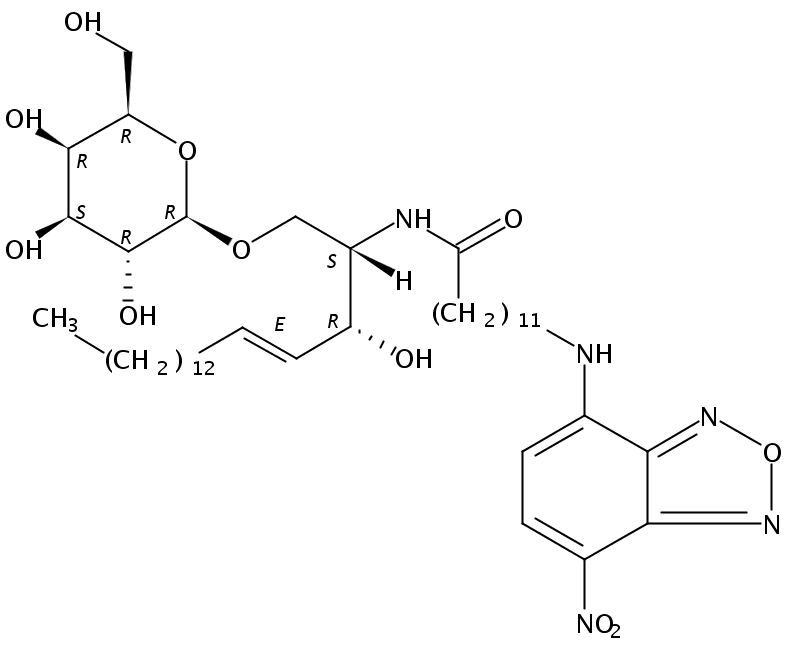 N-[12-[(7-nitro-2-1,3-benzoxadiazol-4-yl)amino]dodecanoyl]-D-galactosyl-?1-1'-sphingosine